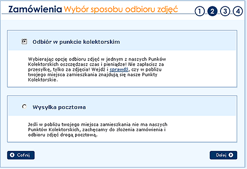 Wybr sposobu odbioru zdj