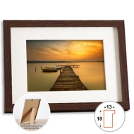 Zdjcie 9x13 w brzowej ramie 13x18 z passe-partout