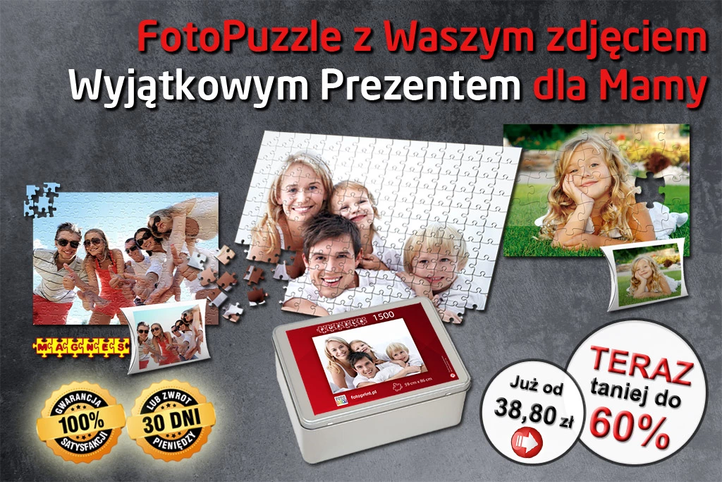 FotoPuzzle z Twoim zdjciem PREMIUM, magnetyczne, dla dzieci.